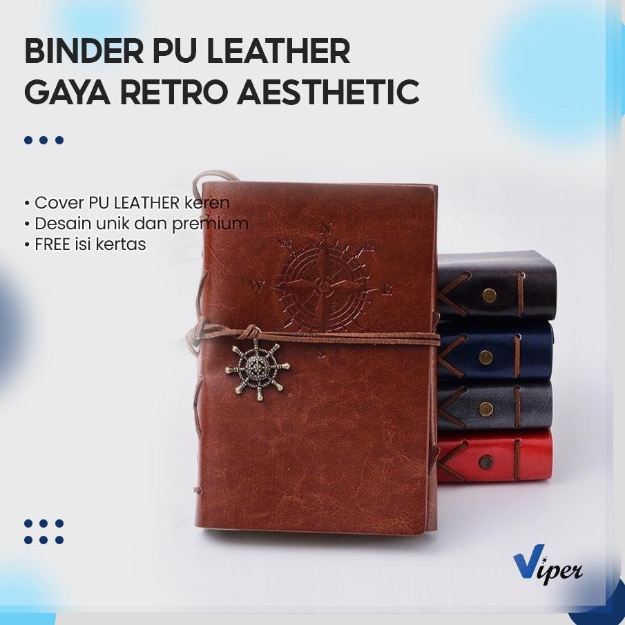 

(Q(69)✓) Buku Catatan Notebook A5 A6 Buku Diary Aesthetic Gaya Retro Binder Unik Cover Kulit PU Leather top produk