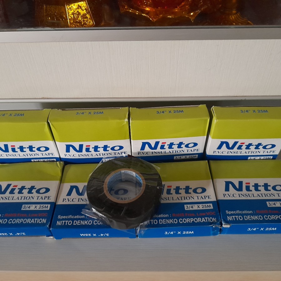 ISOLASI LISTRIK NITTO 3/4&quot; x 25 m ..hitam
