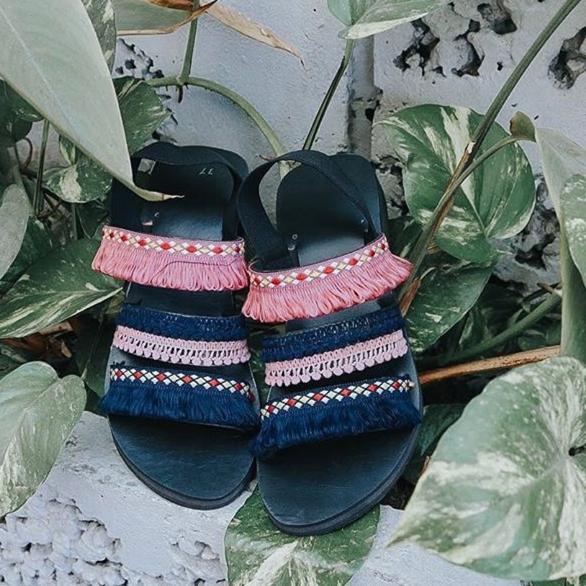 Blacky A14 sandal bohemian sandal boho sol tebal empuk sandal wanita casual kekinian sandal wedges e