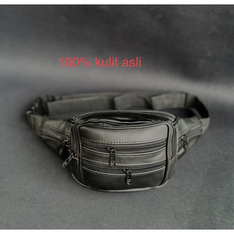 Waistbag Tas Pinggang Tas Selempang Bahu Import Kulit ASLI  Tas Pria Wanita