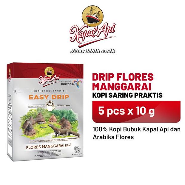 

[BISA COD] KAPAL API Drip Flores Manggarai 1 Folding Box (5 x 10 gr)