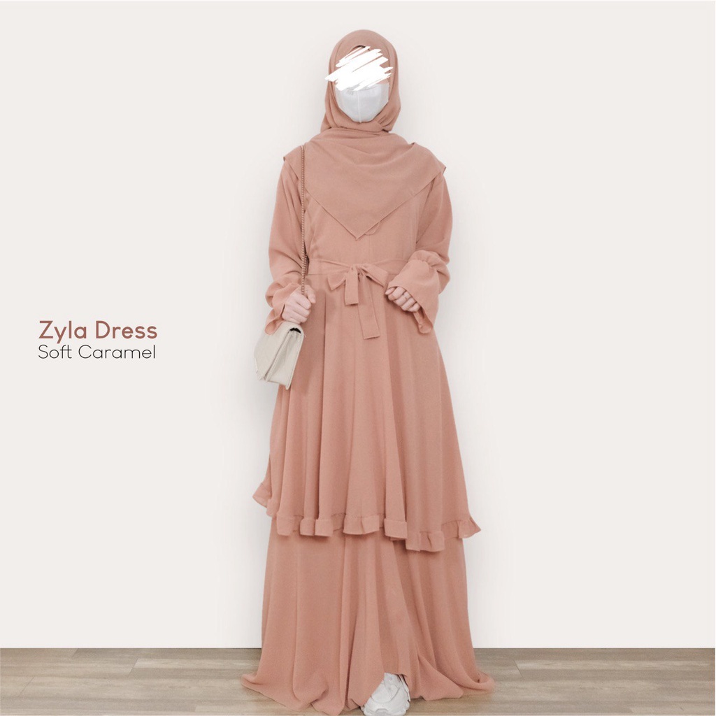 Mininos Zyla Dress Gamis Syari Remaja Ceruty Babydoll