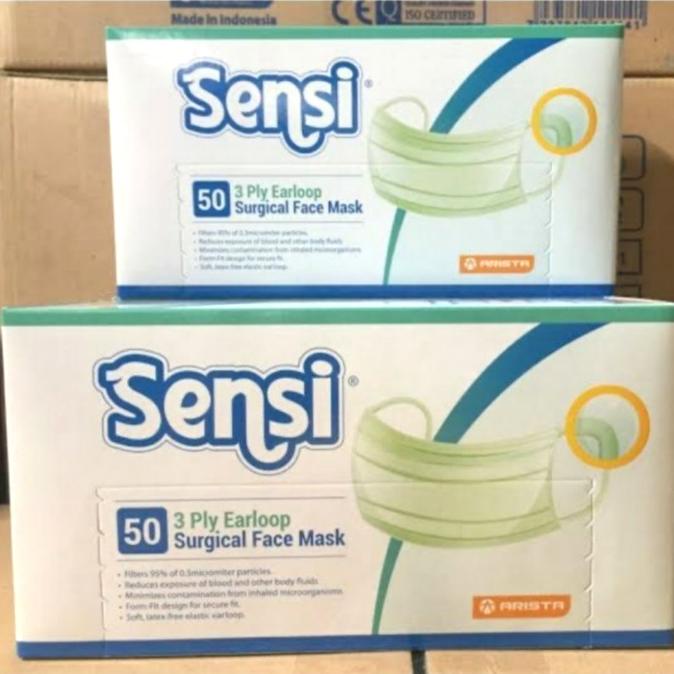 Sensi Masker Surgical 3ply 50pcs - Masker Sensi Surgical - Masker 3ply t-applebaby Buru Order