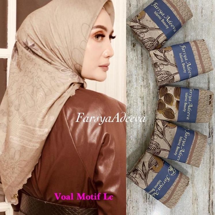 (A) Jilbab segi empat VOAL PREMIUM LC || Farsya Adeeva || Hijab Voal motif Laser Cut {FR.22De22e}
