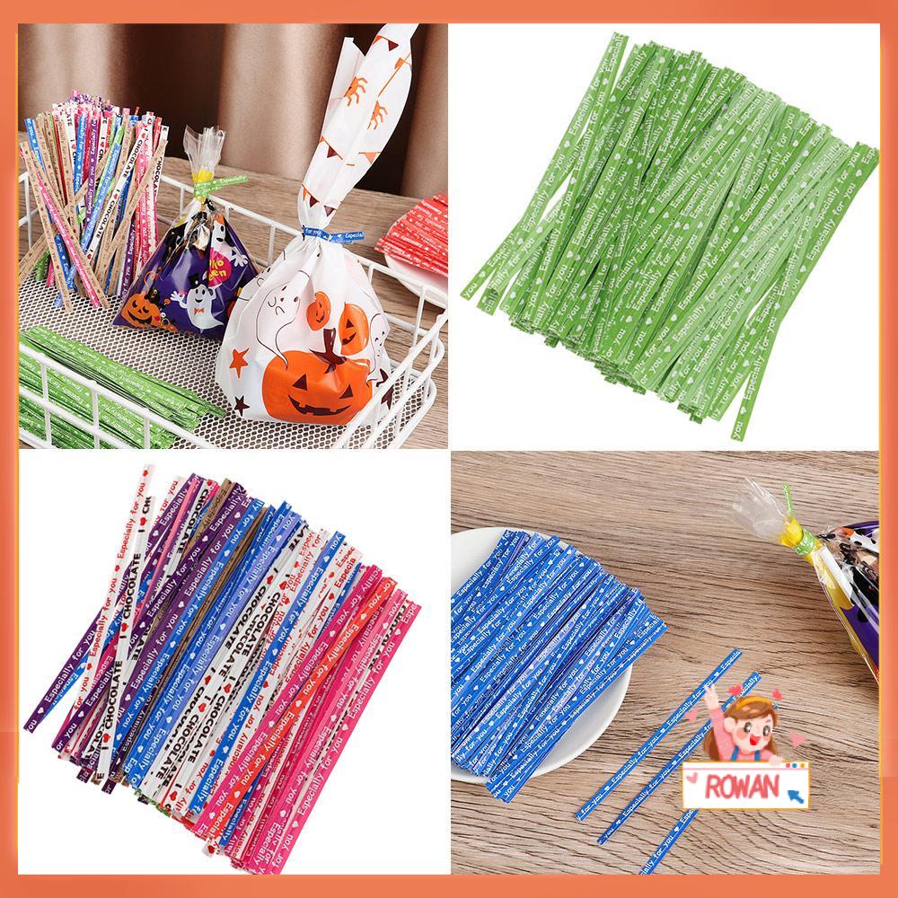 R-flower 200PCS Kraft Paper Packing Ties Perlengkapan Pesta Bahan Metal DIY Pengikat Kawat