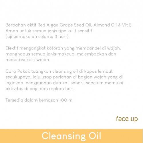 .FACE UP Cleansing Oil 100ml (Sinergia)