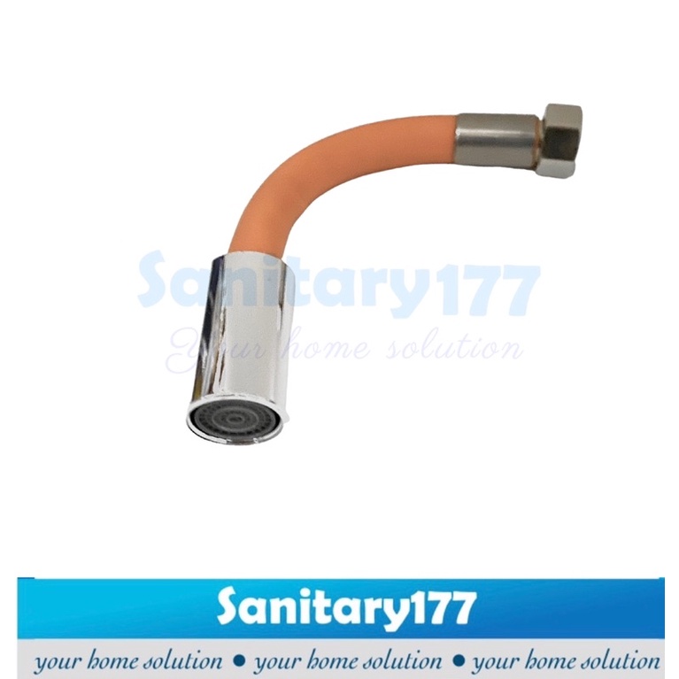 Sambungan Kran air Selang Flexible 20cm 30cm 40cm 50cm -Ekstensi kepala selang air hitam orange  Keran Air Universal 1/2 Inch 360 Derajat Silikon fleksibel