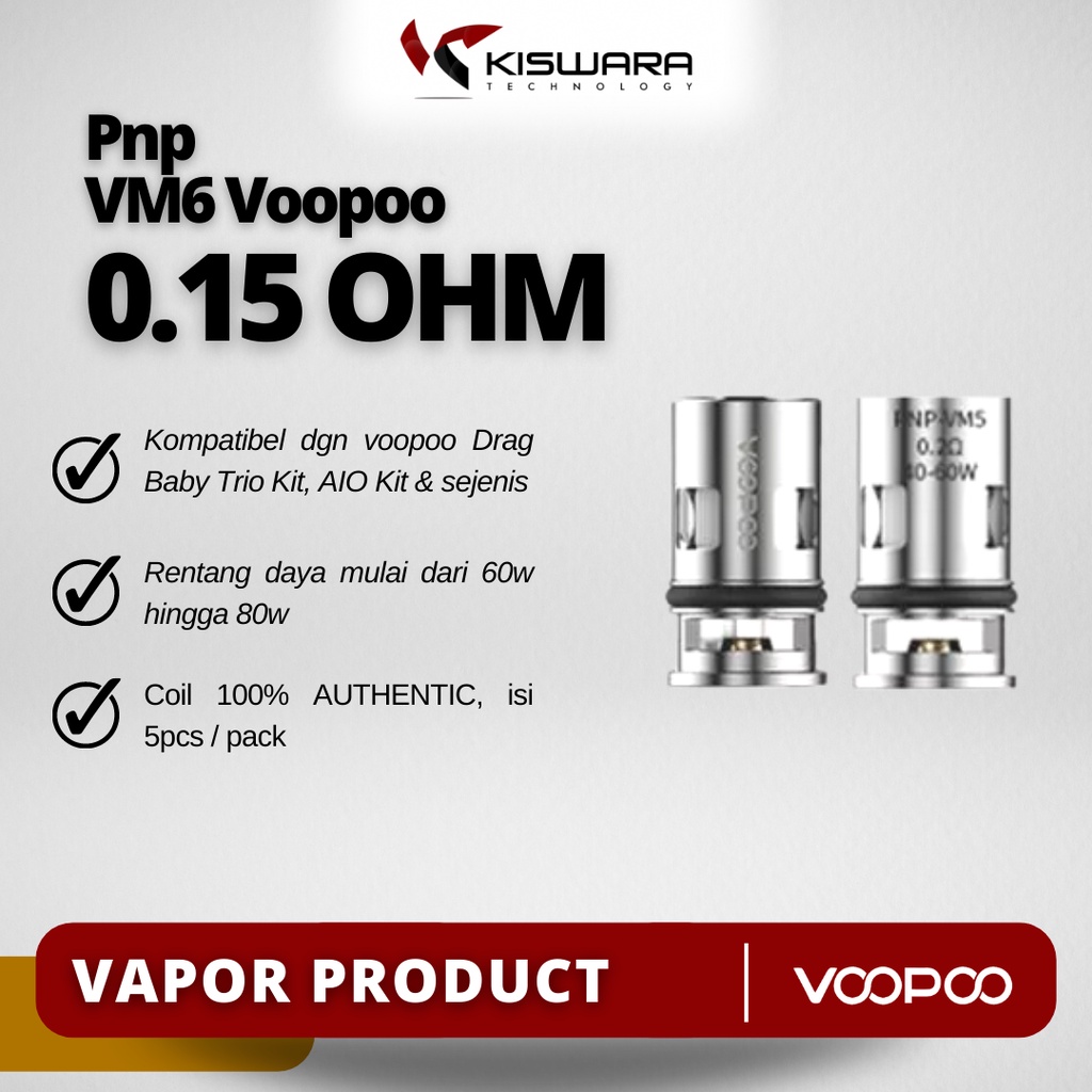 Voopoo PnP-VM6 0,15 Ohm Coil Head PACK 5 PCS
