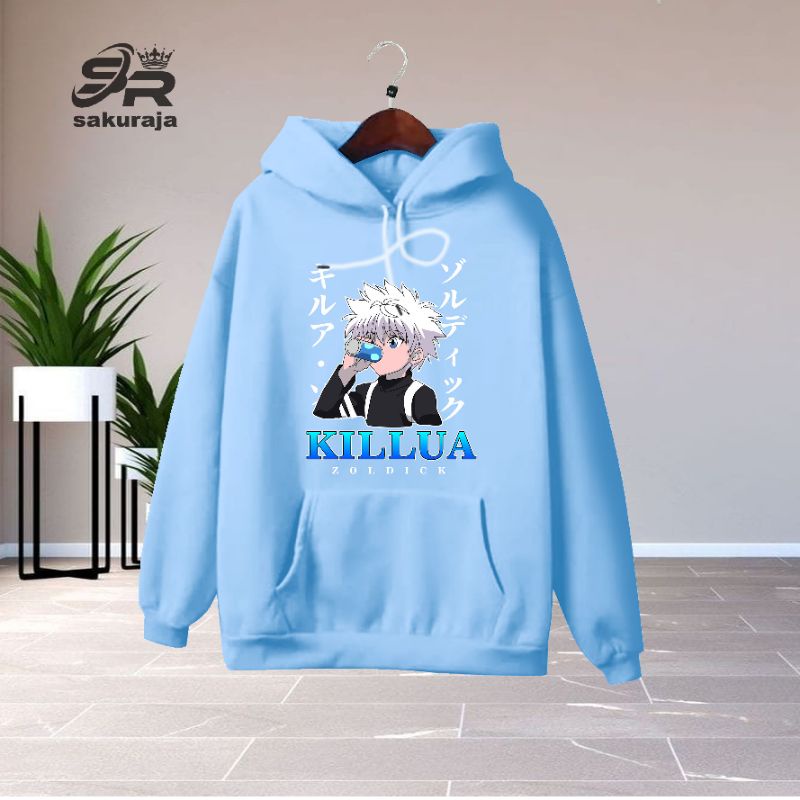 sweater hoodie anak karakter Hunter X  Killua Zoldyck/umur 3-17 tahun