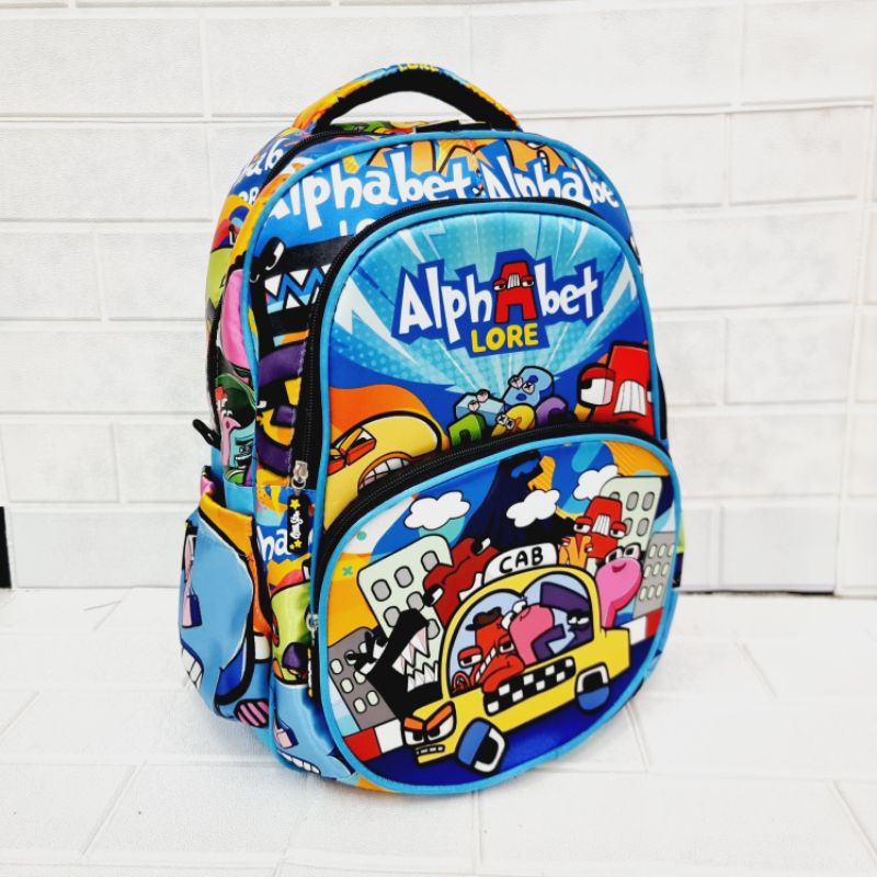 Tas Ransel Sekolah ALPHABET LORE 12&quot; - 15&quot; - 18&quot; PAUD TK SD