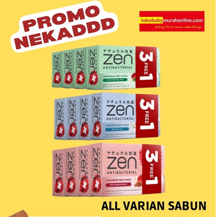 TBMO Sabun Zen Antibacterial Isi 4 Isi 3 / Sabun Mandi Zen