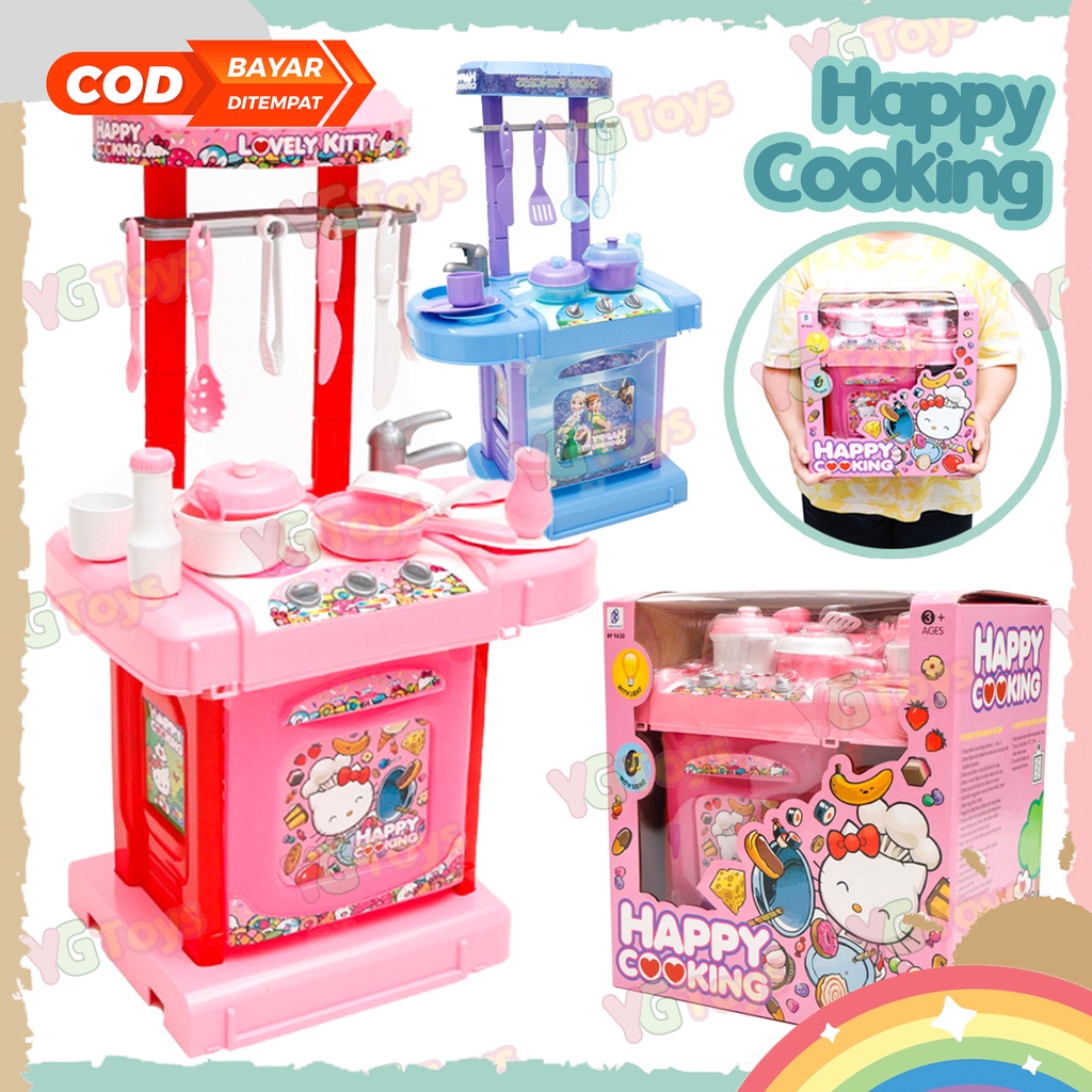 YGtoys Mainan Masak Masakan Happy Cooking Dapur Set Lengkap Anak Perempuan Ukuran Besar  / Kitchen Set Jumbo Edukatif Edukasi