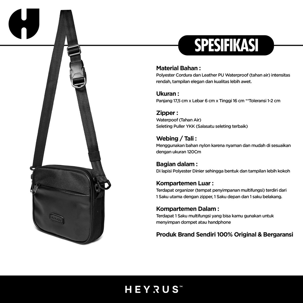 HEYRUS RUSEL CO I Slingbag Tako I Slingbag Pria I Tas Selempang Pria