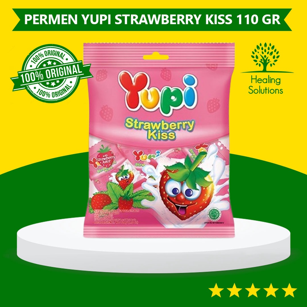 

Permen YUPI Strawberry Kiss 110 gr