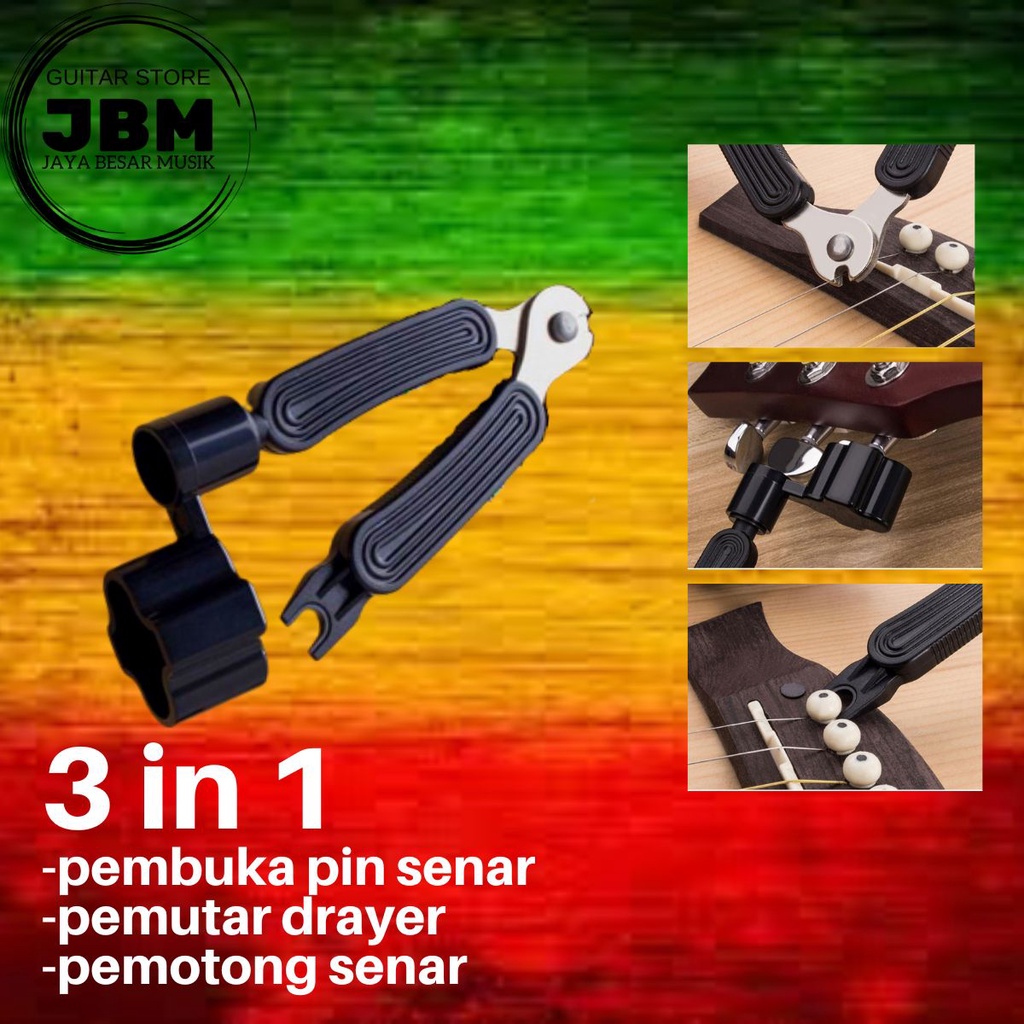 Jual Gitar 3 in 1 String Winder+Bridge Pins Puller+String Cutter WLZ