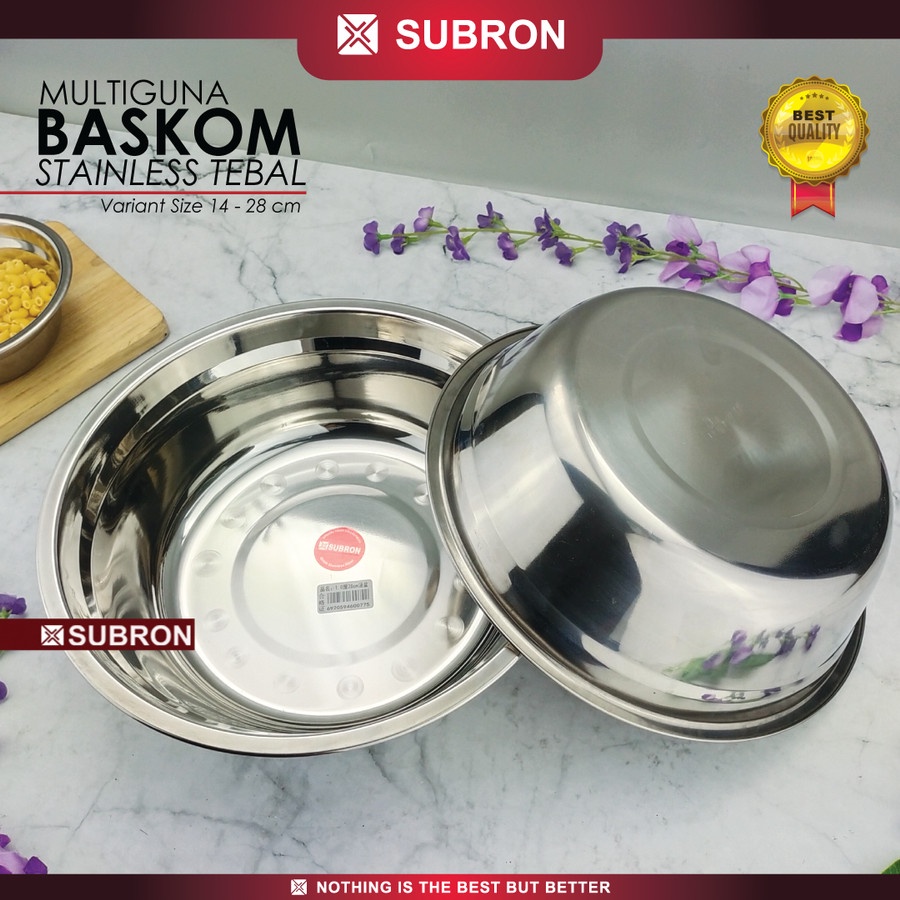 Baskom stainless 20/22/24cm tebal multifungsi mangkok - SUBRON