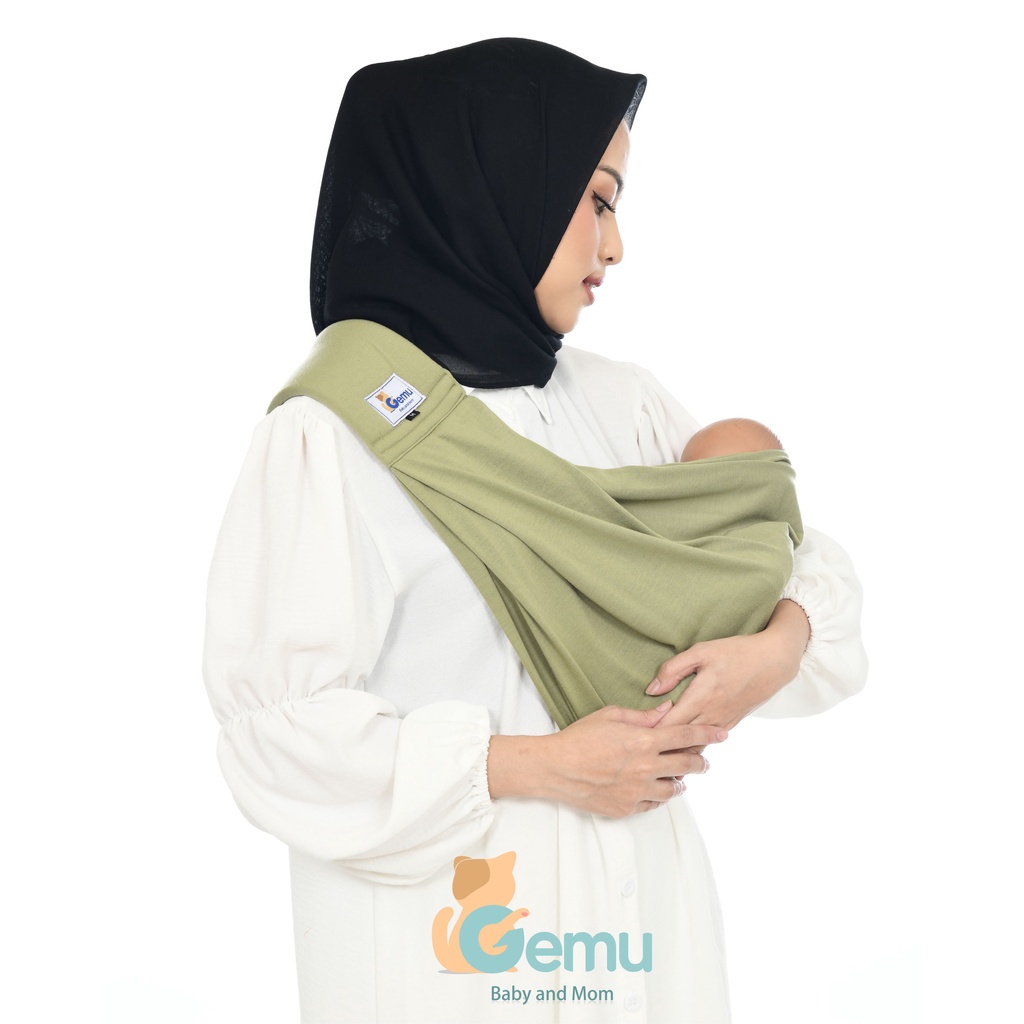 GEMUBABY Gendongan Bayi Samping Instan Geos Busa Gen Two Premium plus Pouch