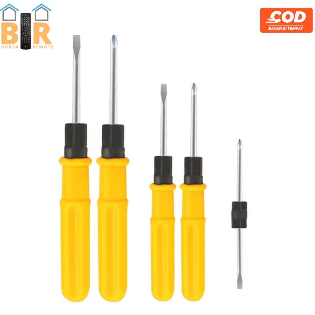 Obeng Bulak Balik Kuning 2WAY Plus Minus 4 - 5MM