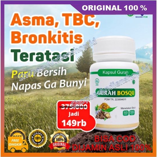 Gurah Bosqu Solusi Jitu Bantu Sehatkan Paru - Paru dan Redakan Batuk Menahun Asma , TBC, Bronkitis T