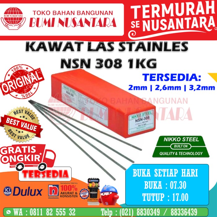 Kawat Kawat Las Stainless Nsn308 2Mm 2,6Mm 3,2Mm Kawat Las Stainles Nsn308