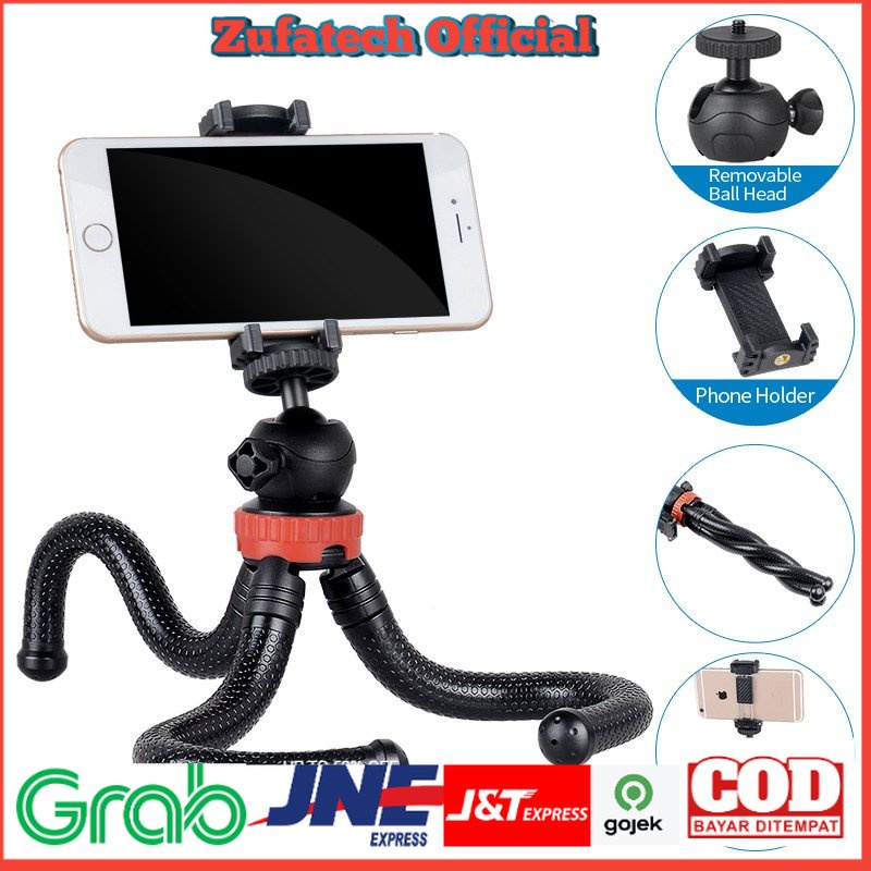 TaffSTUDIO Mini Tripod Flexible Octopus GorillaPod - B07 - Black