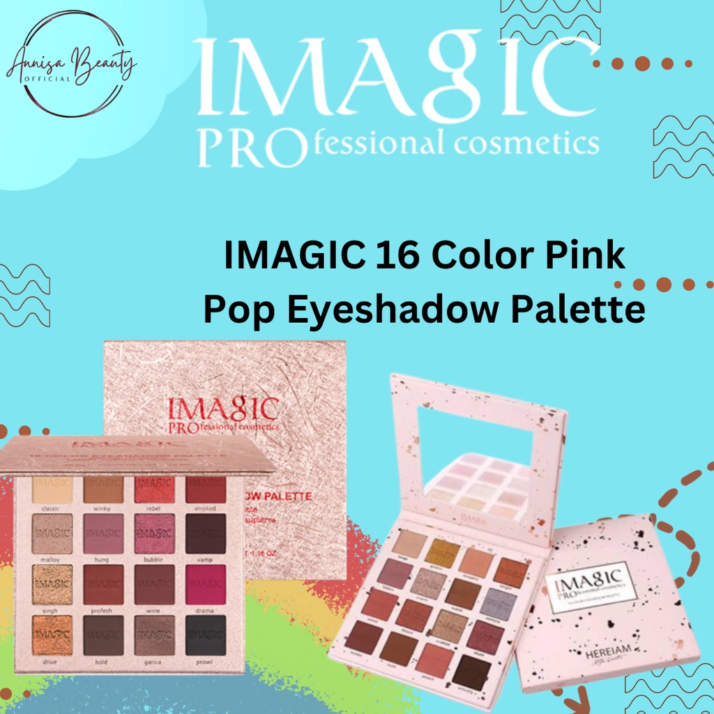 [ 100℅ ] [ ORIGINAL &amp; READY ] IMAGIC 16 Color Pink Pop Eyeshadow Palette EY327 New &amp; Perfect Colors