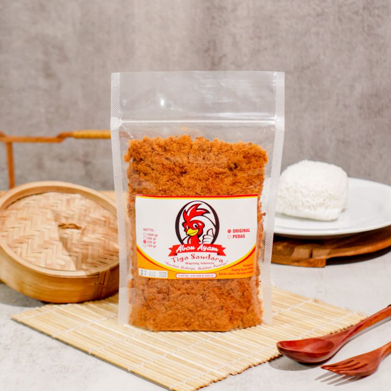 

Abon Ayam Tiga Saudara 1KG (kemasan pouch)