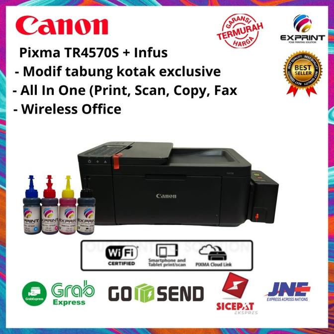 Promo Canon Pixma TR4570s + infus Tabung Box ( Print scan copy fax wifi)