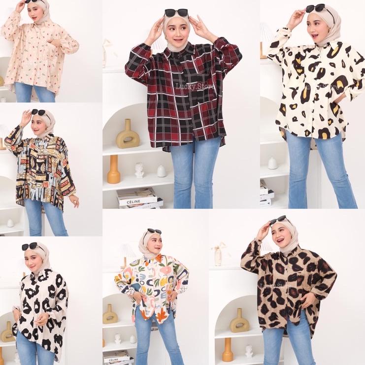 Blouse Oversize Kombinasi // Blouse oversize Rayon // Kemeja Kombinasi {INR.21De22y}