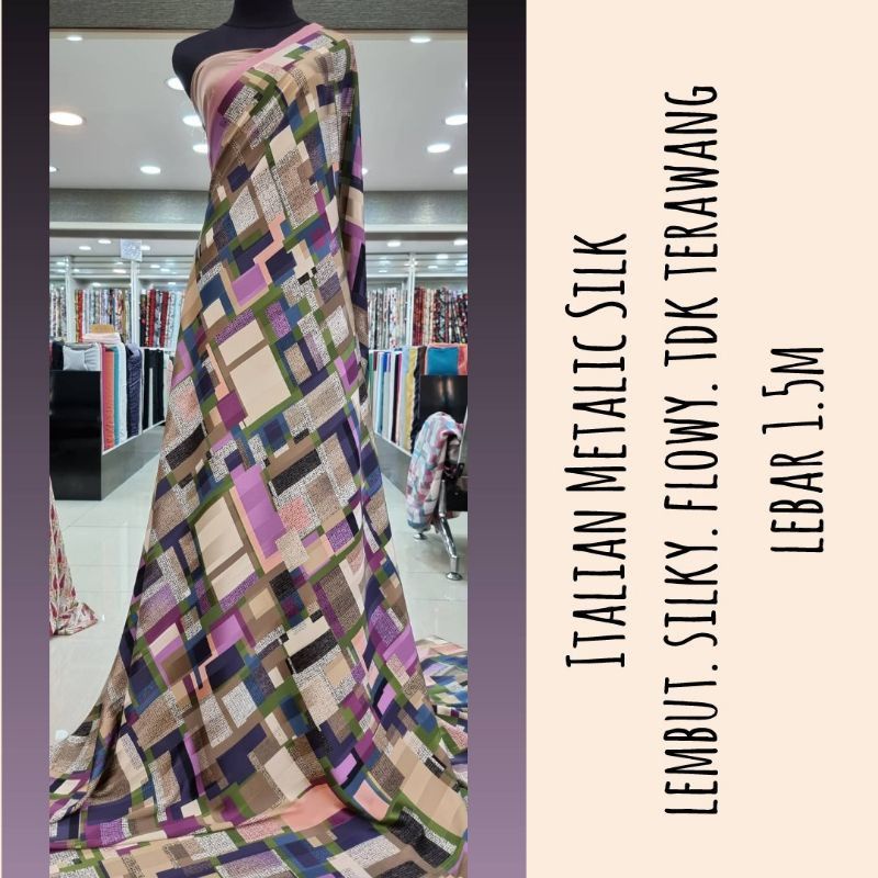 kain Italian metalic silk