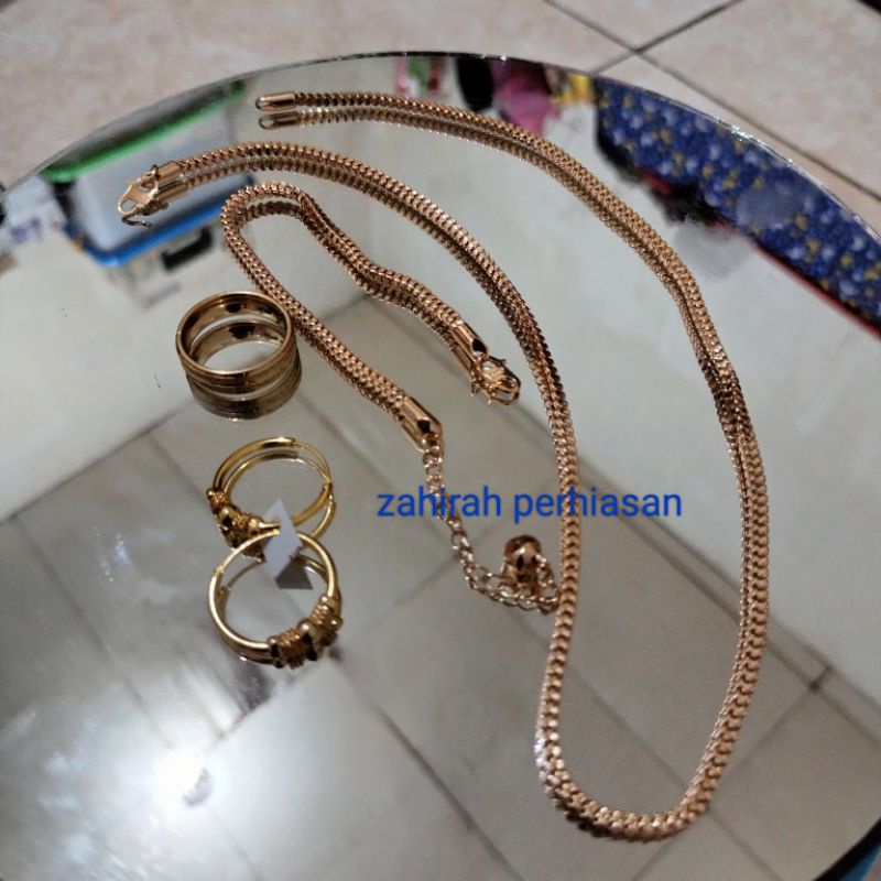 set Milano emas 24K perhiasan wanita trend masa kini 4444