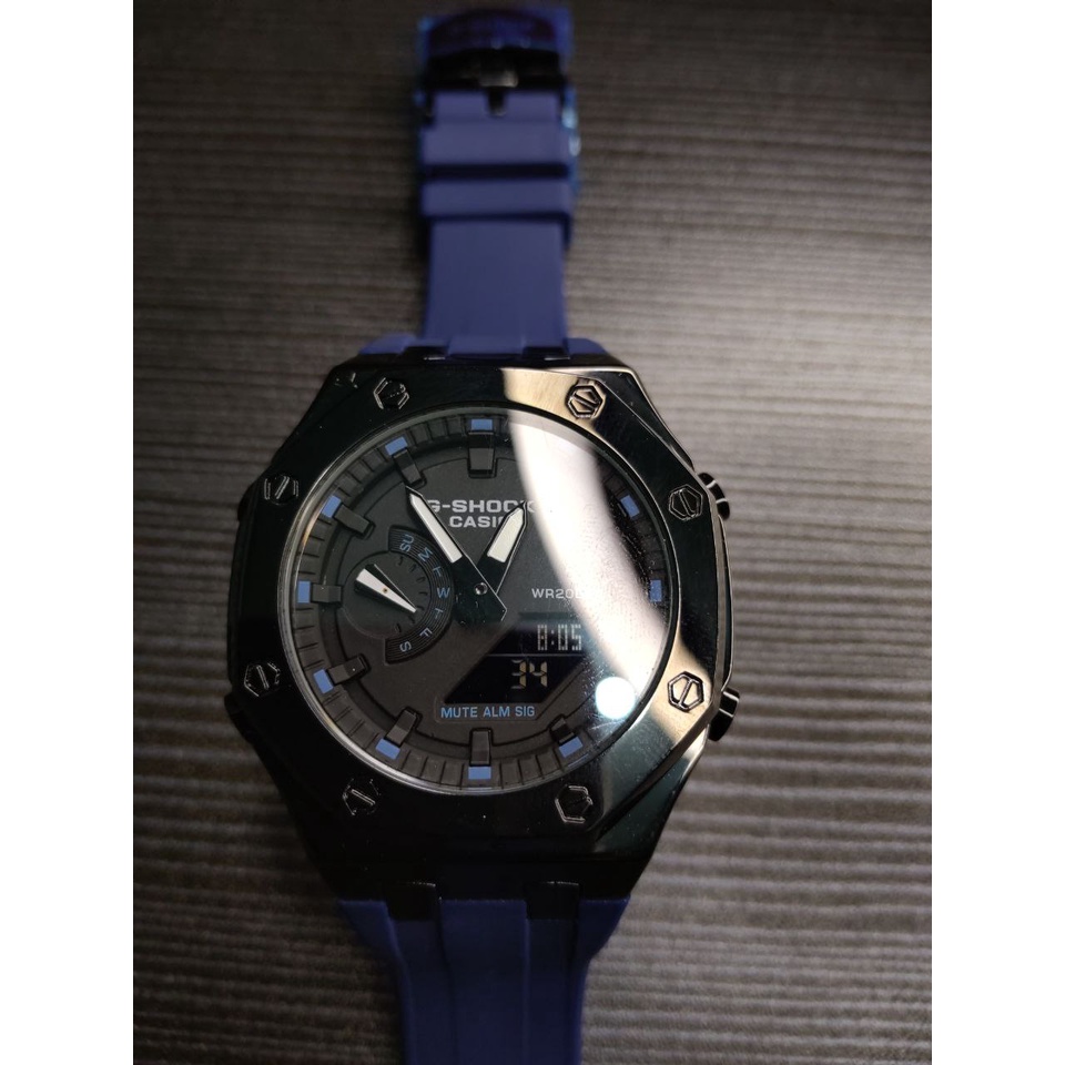 Casio G-shock AP Rubber Black Stainless Gen 3 - Blue Steel