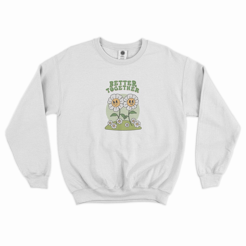 SWEATER / CREWNECK FLEECE PUTIH/HITAM/CREAM/BEIGE/COKLAT SUSU/SAGE GREEN/HIJAU ARMY PRIA WANITA (BET