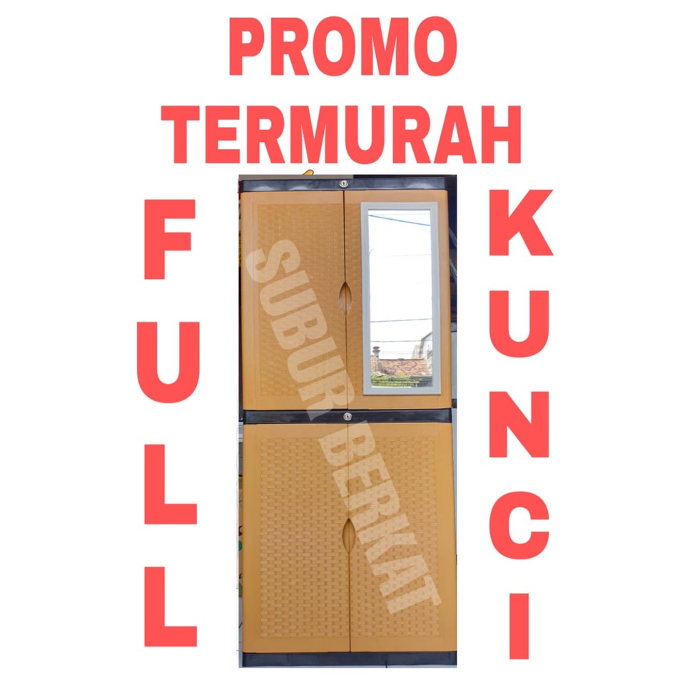 KARGO - LEMARI PLASTIK LEMARI PAKAIAN KACA FULL KUNCI