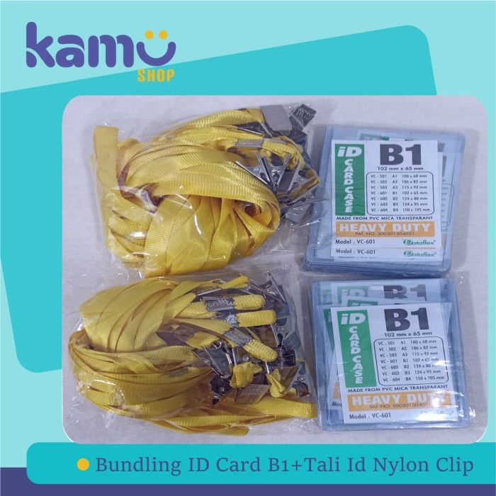 

monggo] Bundling ID Card B1+Tali ID Card Nylon Clip-NYL [2 Pasang]