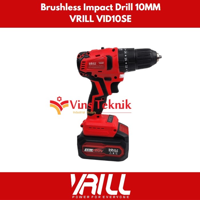 Brushless Impact Drill Mesin Bor Baterai 10Mm Vid 10 Se Vrill Vid10Se