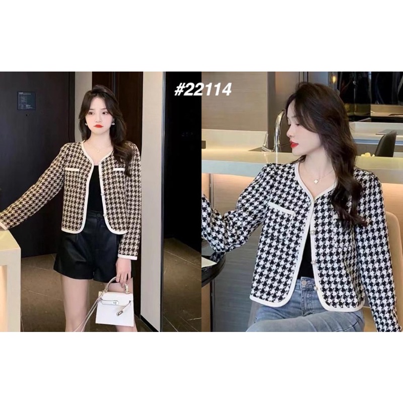 BLAZER TWEED HOUNDSTOOTH // BLAZER KOREAN LOOK