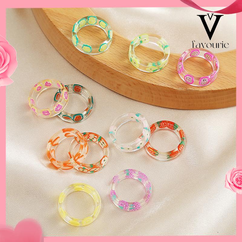 CODCincin Bahan Resin Akrilik Bentuk Buah Untuk Wanita Fashion Korea-FA