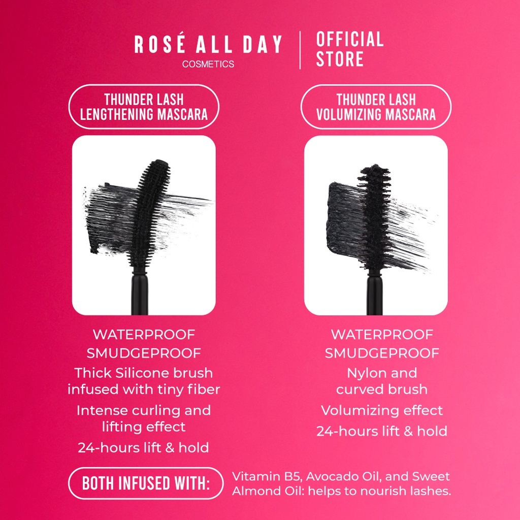 ROSE ALL DAY THUNDER LASH LENGHTENING MASCARA -NJ