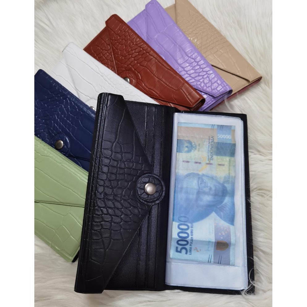 ADOLANE 015 DOMPET CROCO KEUANGAN KANCING SEGITIGA / DOMPET PANJANG / DOMPET BUDGETING