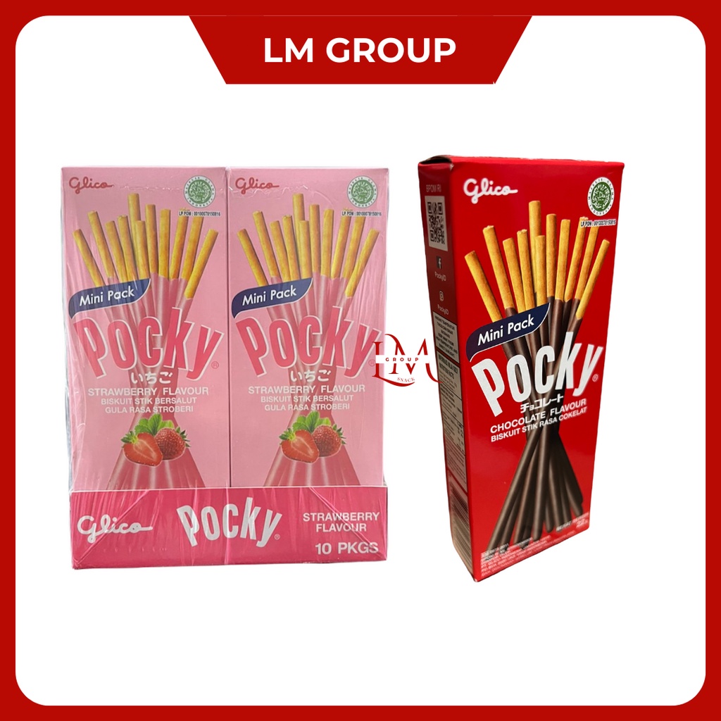 

Glico Pocky Minipack Rasa Coklat/Strawberry Biskuit Stik @22gr