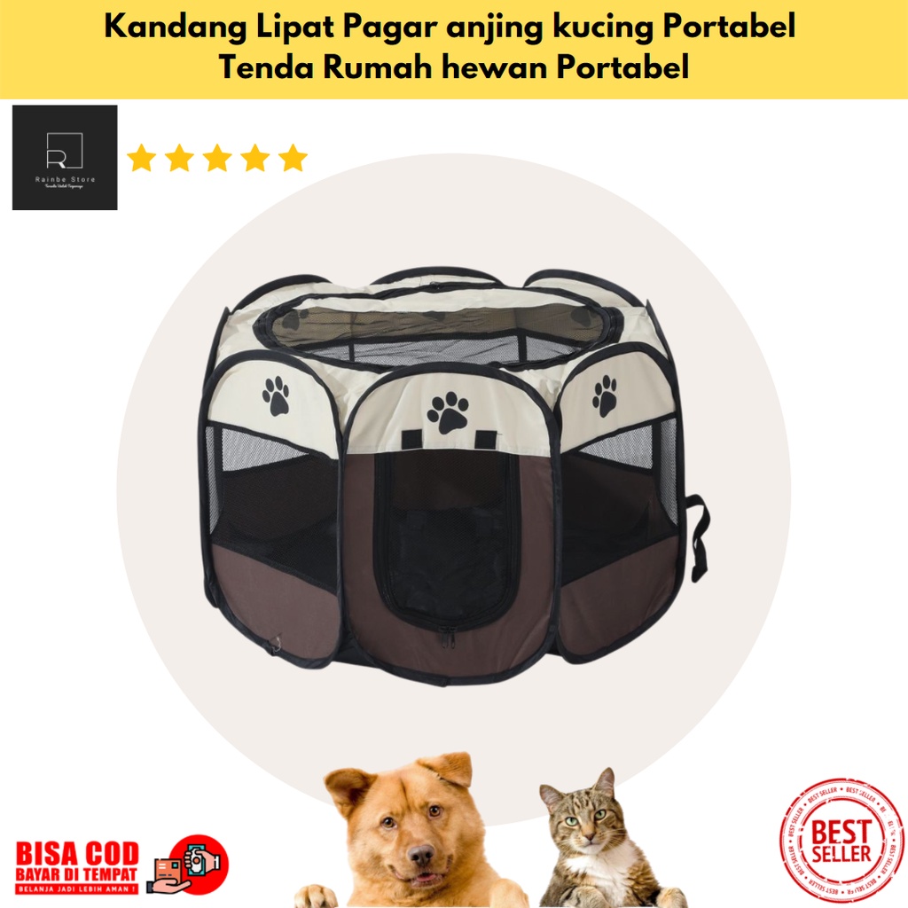 Kandang Lipat Pagar anjing kucing Portabel  Tenda Rumah hewan Portabel