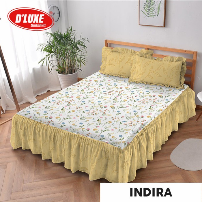 Sprei Rumbai King Kintakun Deluxe Indira 180x200 cm - SPREI RUMBAI {Property Off Liliy Grosir Sprei