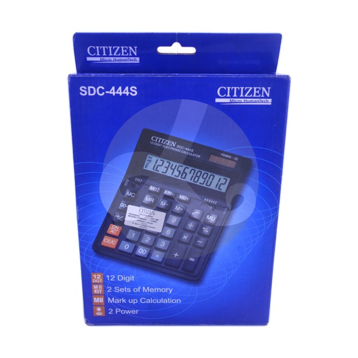 ORIGINAL Citizen Calculator SDC-444S - Kalkulator Meja Office Kantor