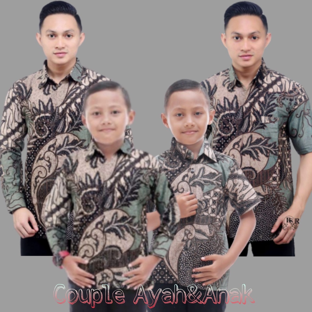 [COD]BATIK COUPLE KELUARGA AYAH DAN ANAK LAKI LAKI-BATIK COUPLE ATASAN MOTIF KATE  IJO/IJO SAGE/BIG SIZE/ BATIK JUMBO/BATIK COUPLE JUMBO