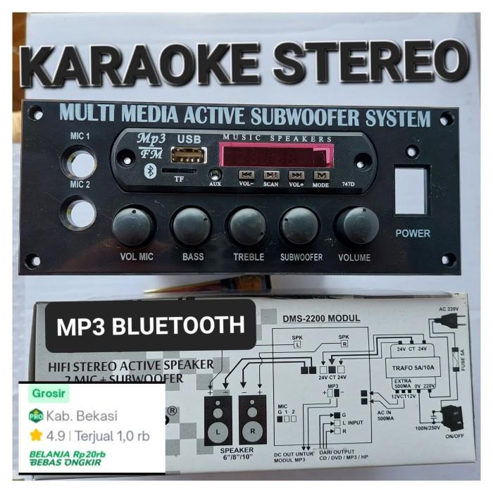 KIT POWER AMPLIFIER SPEAKER AKTIF STEREO KARAOKE MIC MP3 BLUETOOTH