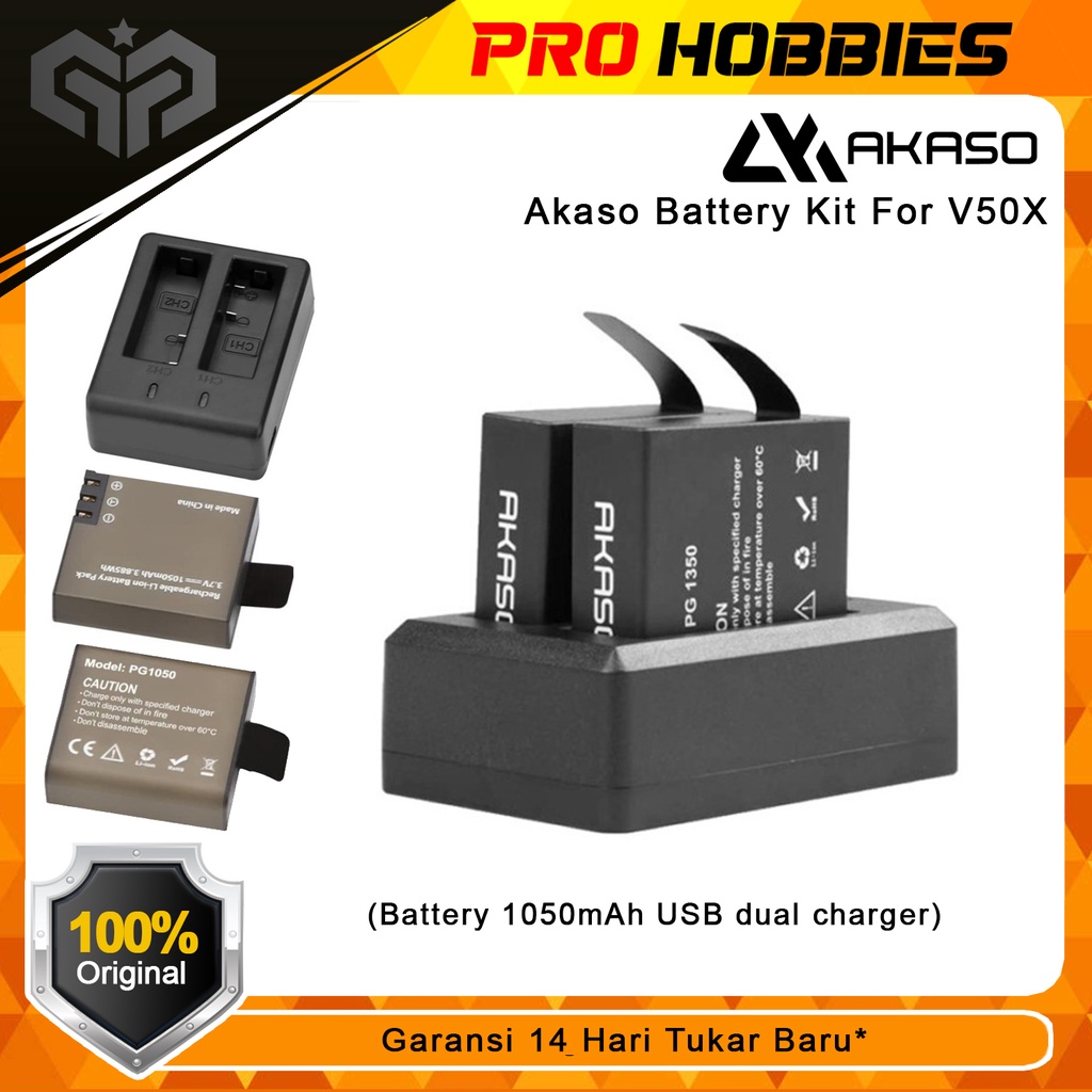 Akaso Battery Kit For V50X Brave 7 LE 7 Baterai Camera Original