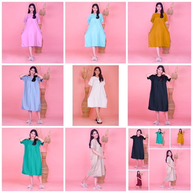 Daster Polos JUMBO Warna RANDOM Santai Viral Kekinian Linen Premium | Daster Wanita Jumbo | Daster Wanita Polos Busui Friendly | Daster Kekinian | Premium Quality | COD