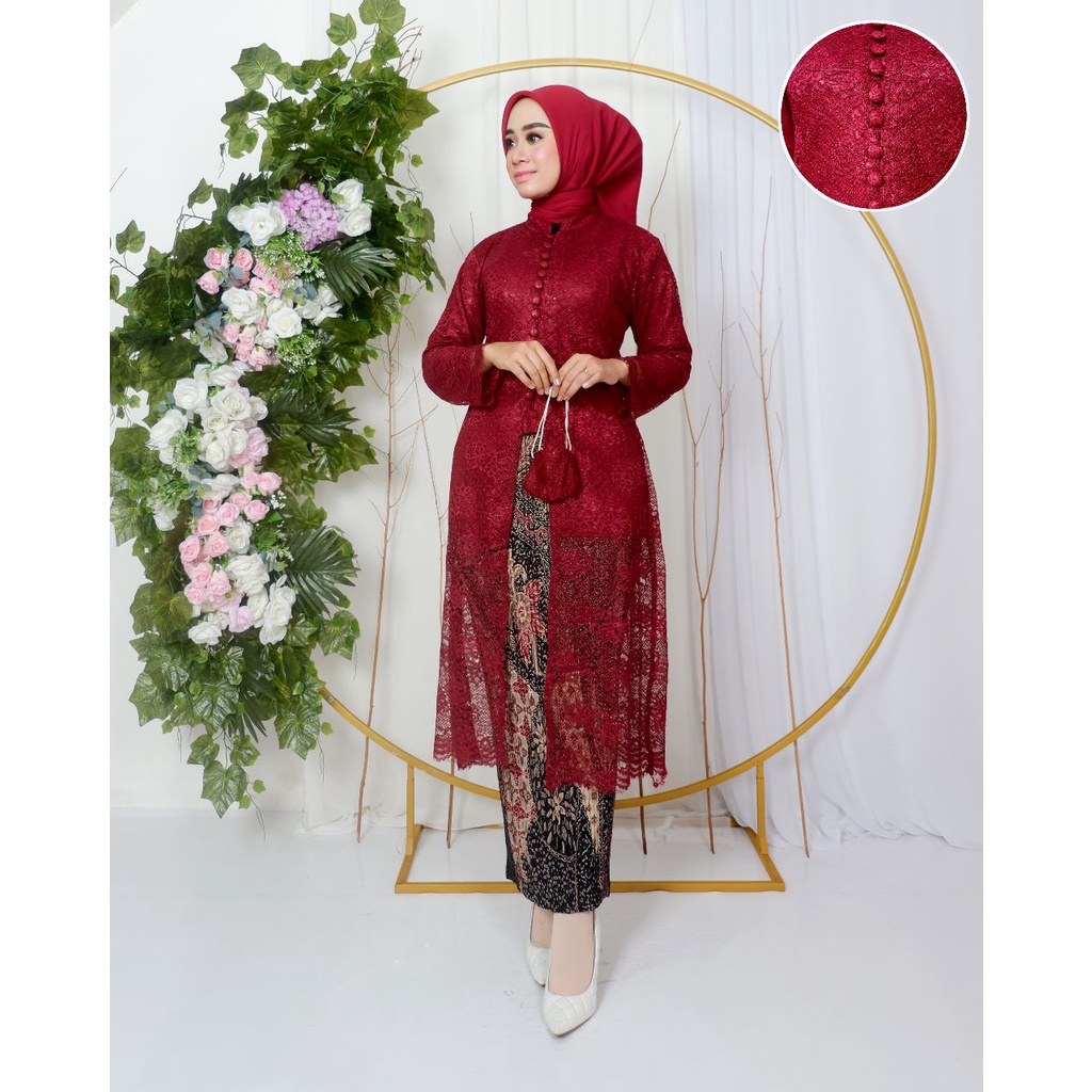 Permata Olshop / Kebaya Brukat Busui Tunik Modern / Kebaya Kutu Baru Tunik Brukat / Kebaya Kondangan / Kebaya Seragam Nikah / Kebaya Pesta Mewah