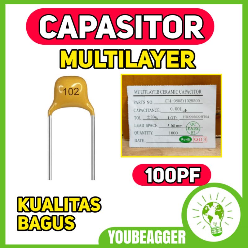 kapasitor multilayer 102 100pf